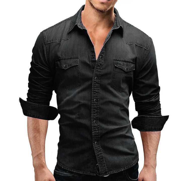 Levoire | Chemise En Denim Pour Hommes Noir