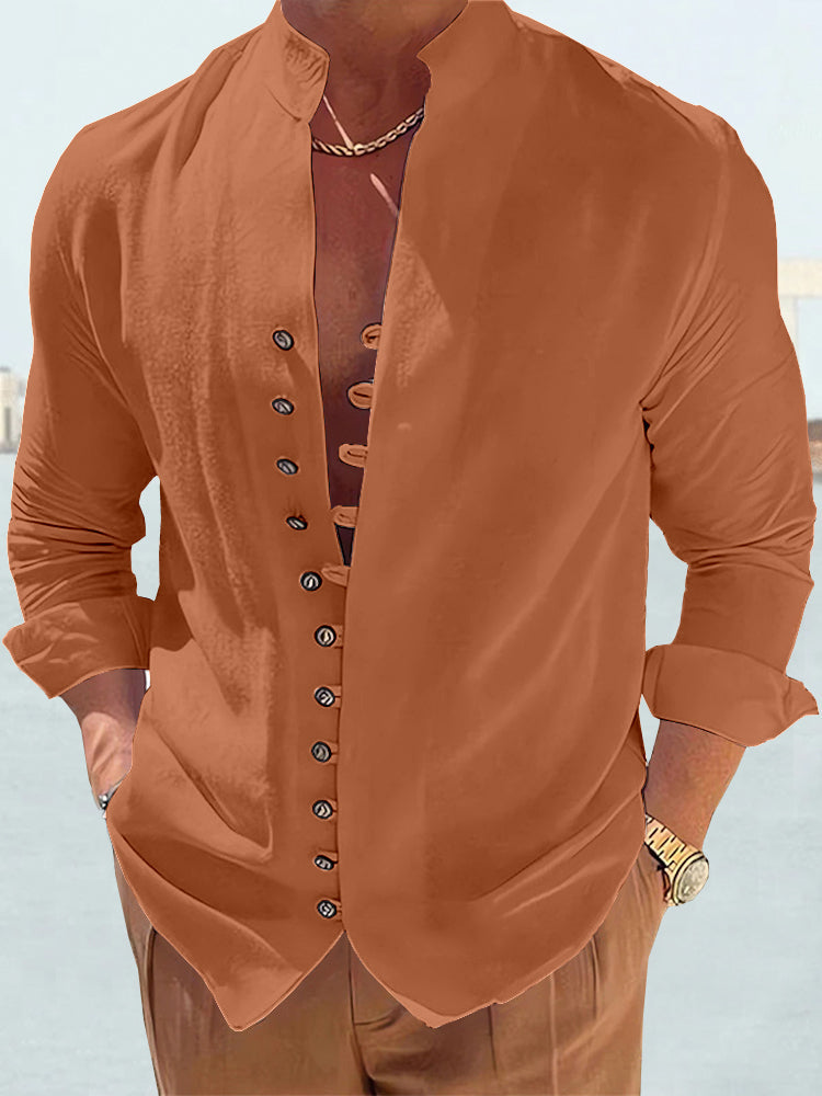 Levoire | Chemise Homme Au Design Unique De Boutons Brune