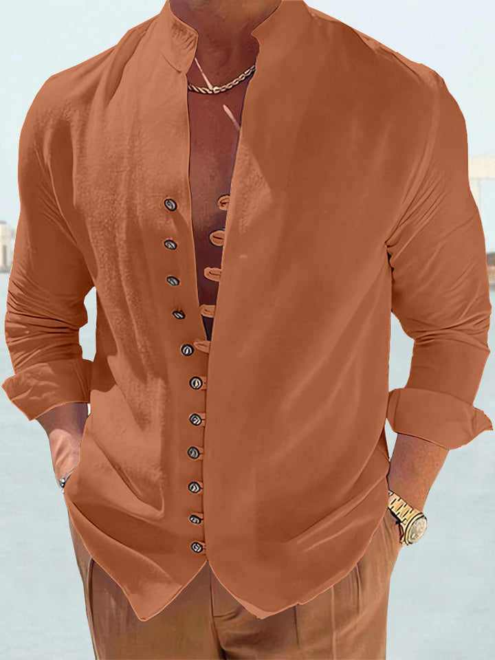 Levoire | Chemise Homme Au Design Unique De Boutons Brune