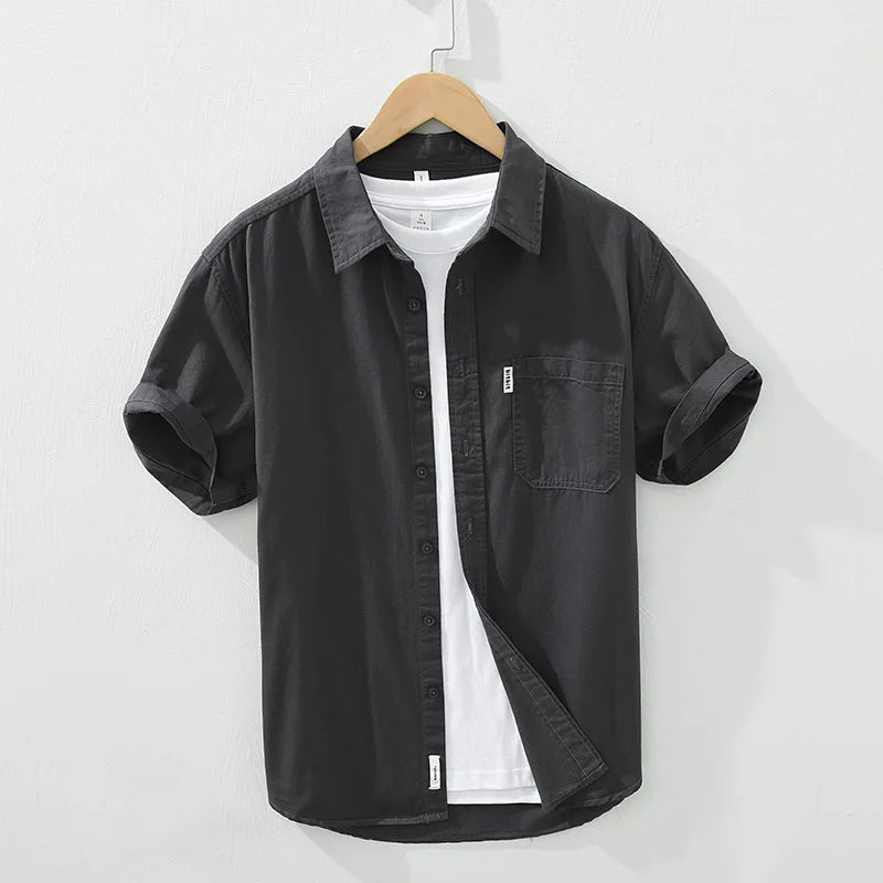 Levoire | Chemise D'Ete Decontracte Hommes Gris foncé