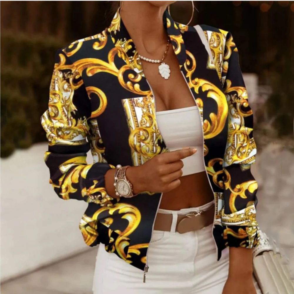 Levoire | Veste Bombers Rétro Avec Imprimé Noir