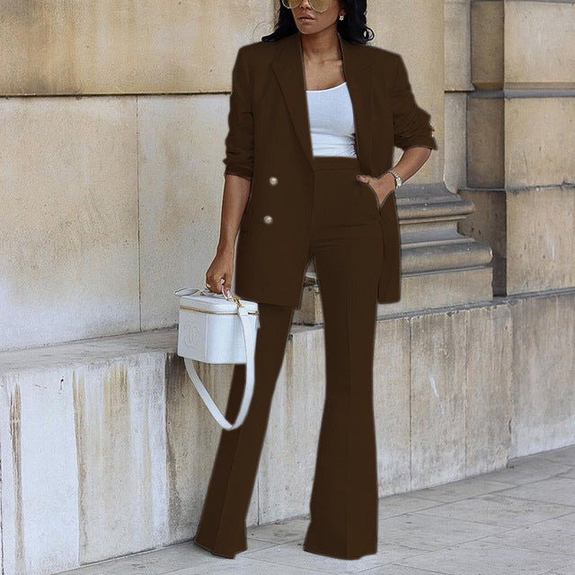 Levoire | Élégant Ensemble De Blazer Intemporel & Polyvalent Braun