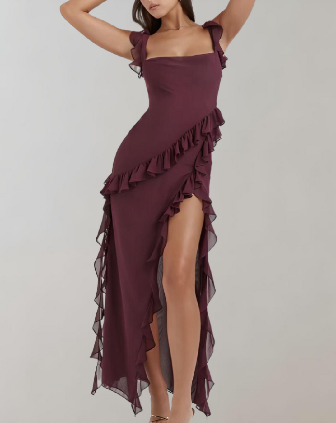 Levoire | Robe D'Été Longue Pour Femmes Légère Et Élégante Bourgogne