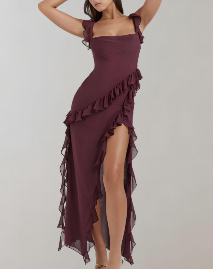 Levoire | Robe D'Été Longue Pour Femmes Légère Et Élégante Bourgogne