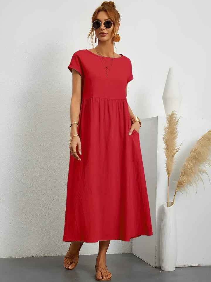 Levoire | Robe D'Été En Coton Vaviseva Avec Une Coupe Confortable Pour Les Temps Chauds Rot