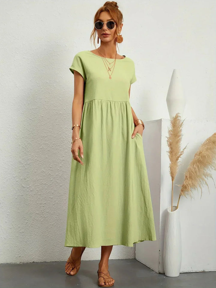 Levoire | Robe En Coton Léger Avec Poches Minuit vert