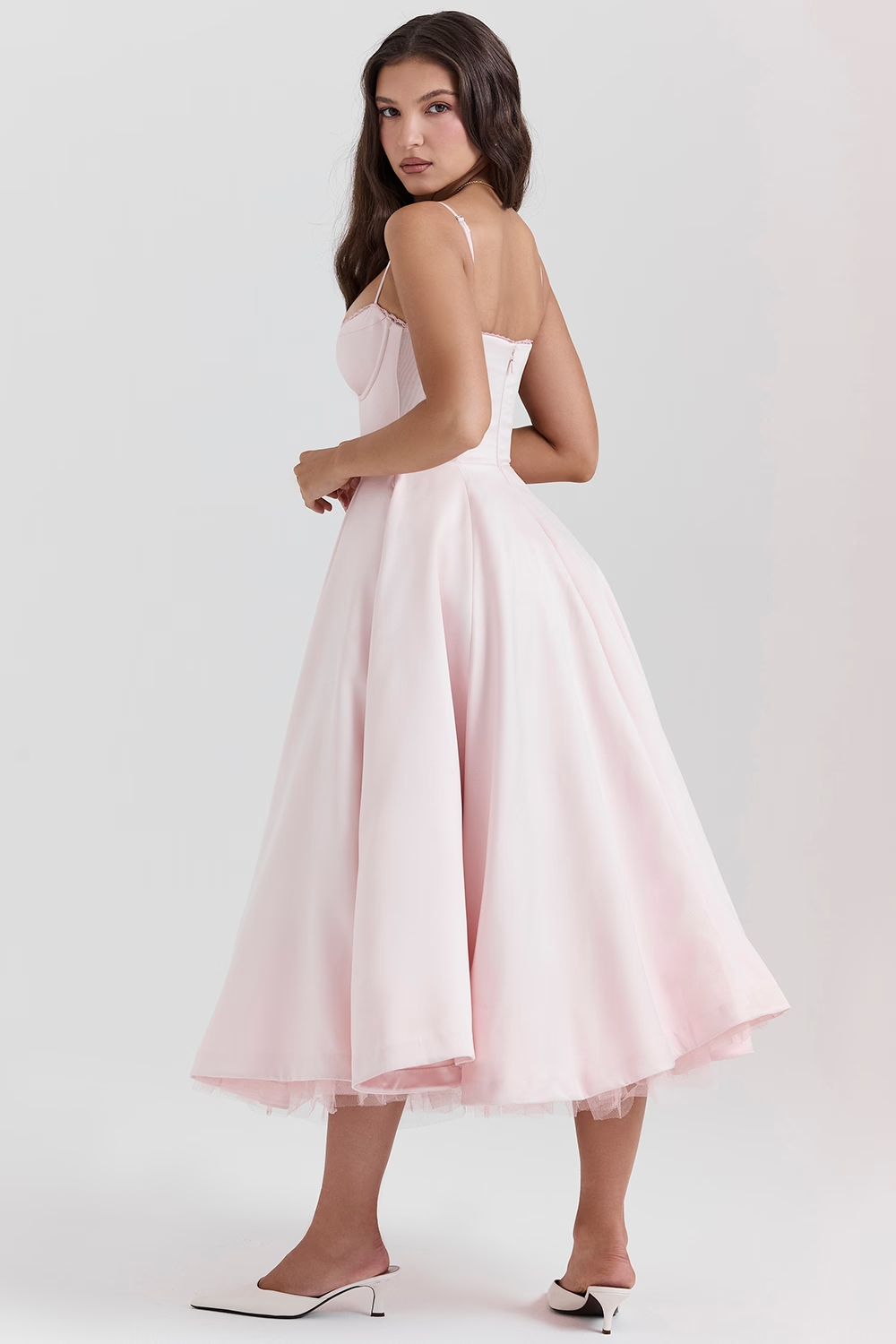 Levoire | Robe Cocktail Élégante Sans Manches En Tulle Avec Corset