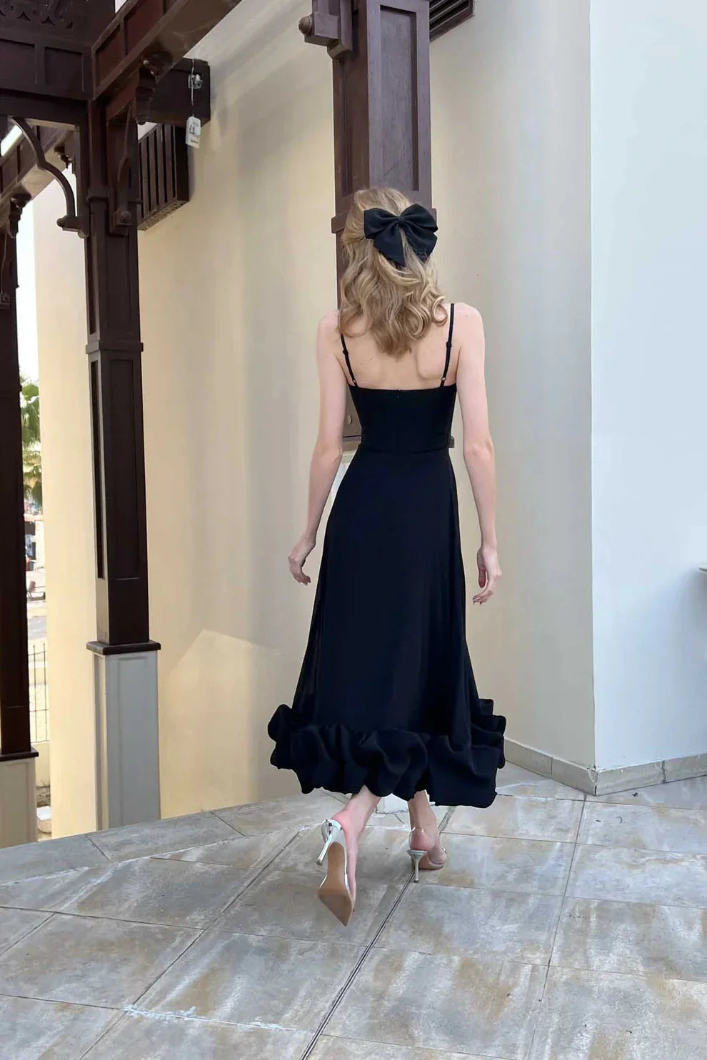Levoire | Bretelles Spaghetti Volants Robe Élégante Robe D'Été