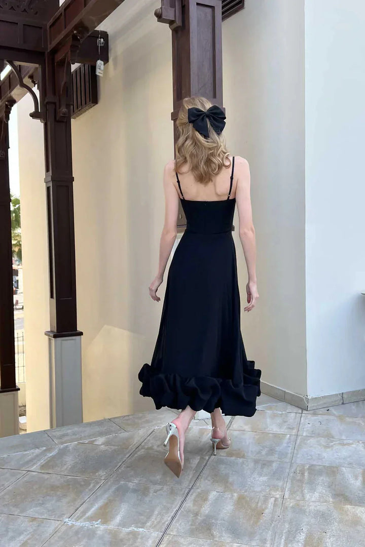 Levoire | Bretelles Spaghetti Volants Robe Élégante Robe D'Été
