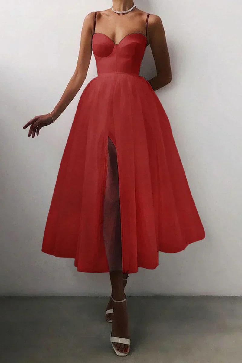 Levoire | Robe de bal de fin d'année à bretelles spaghetti et ligne droite