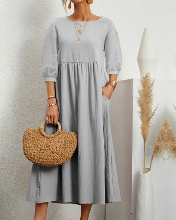 Levoire | Coupe Décontractée Manches Courtes Robe De Loisir Robe D'Été Robe De Loisir Robe D'Été Gris