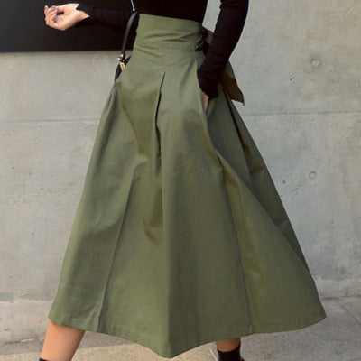 Levoire | Jupe À Taille Haute, Jupe Évasée, Jupes Longues Vert