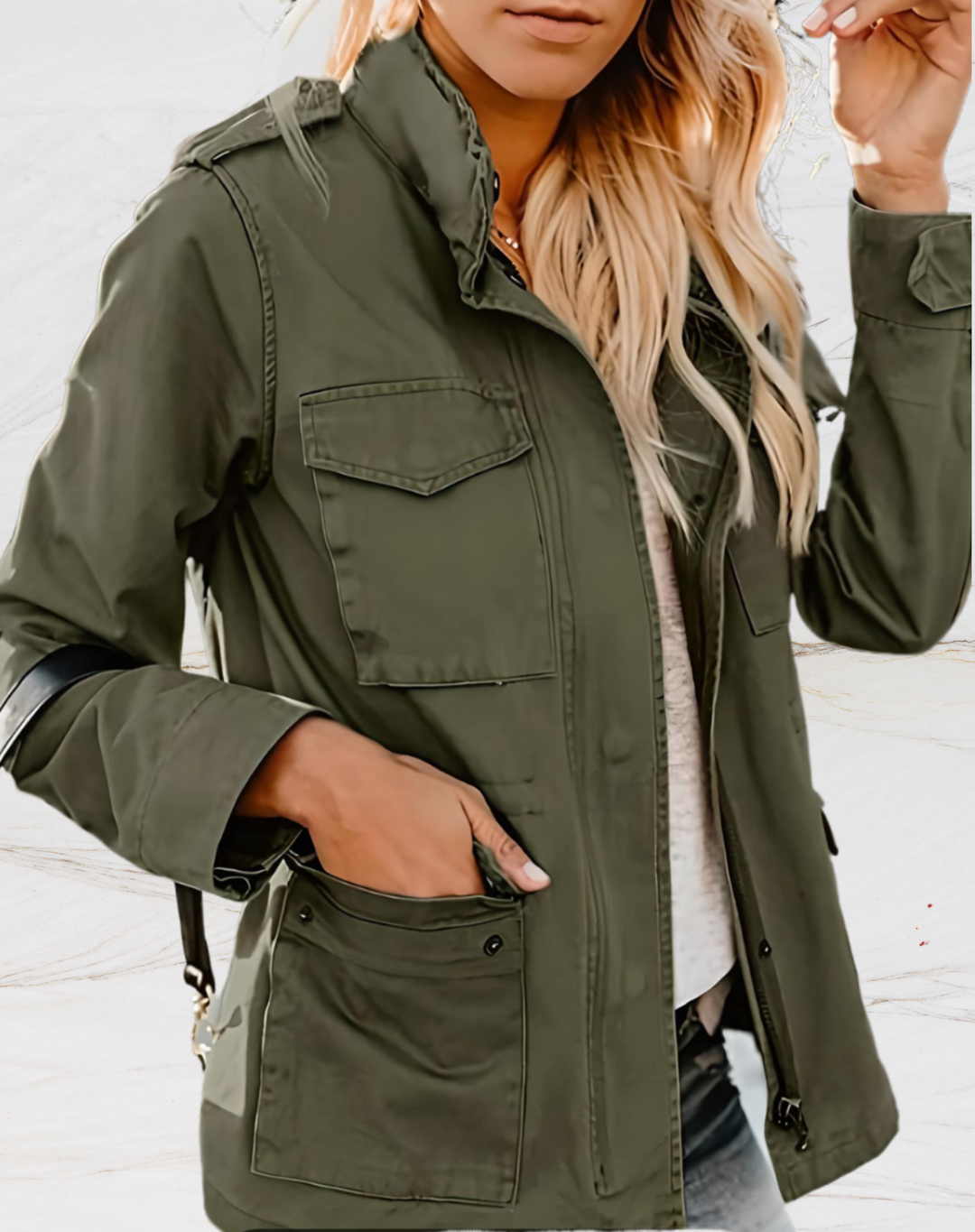 Levoire | Veste À Fermeture Éclair Avec Plusieurs Poches Pour Femmes Vert