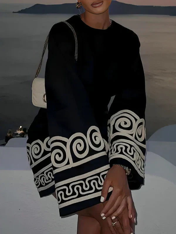 Levoire | Robe À Manches Cloche Noire Robe À Manches Longues Robe Élégante