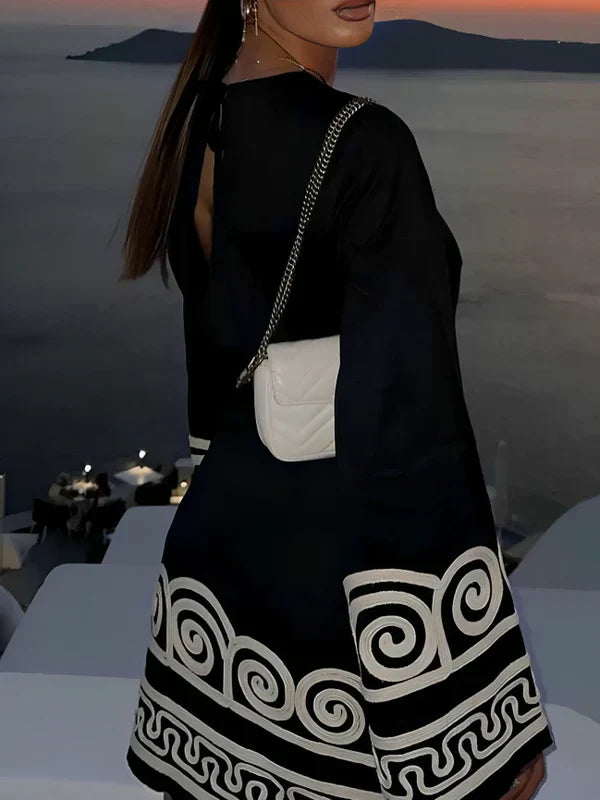 Levoire | Robe À Manches Cloche Noire Robe À Manches Longues Robe Élégante