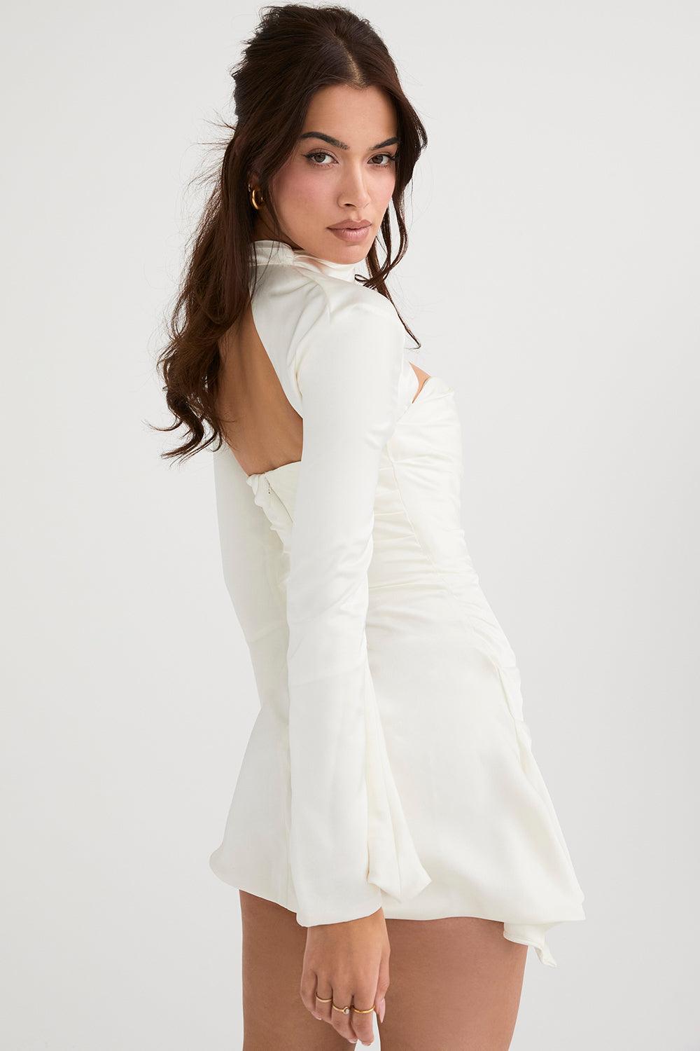 Levoire | Robe De Fête Corset Découpée À Manches Longues