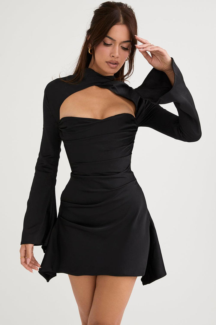 Levoire | Robe De Fête Corset Découpée À Manches Longues