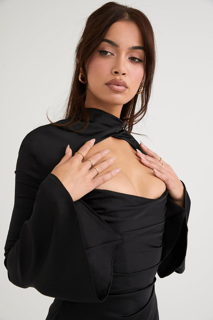 Levoire | Robe De Fête Corset Découpée À Manches Longues