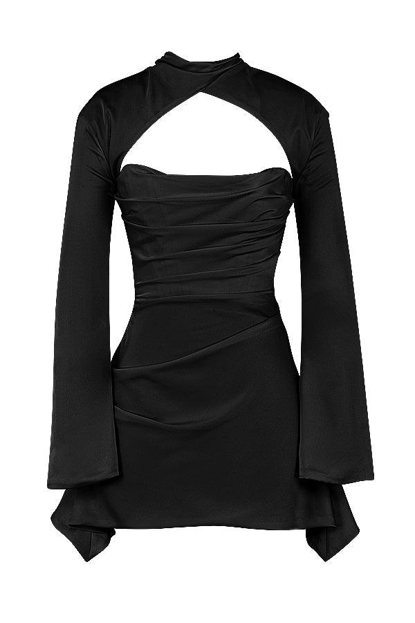 Levoire | Robe De Fête Corset Découpée À Manches Longues