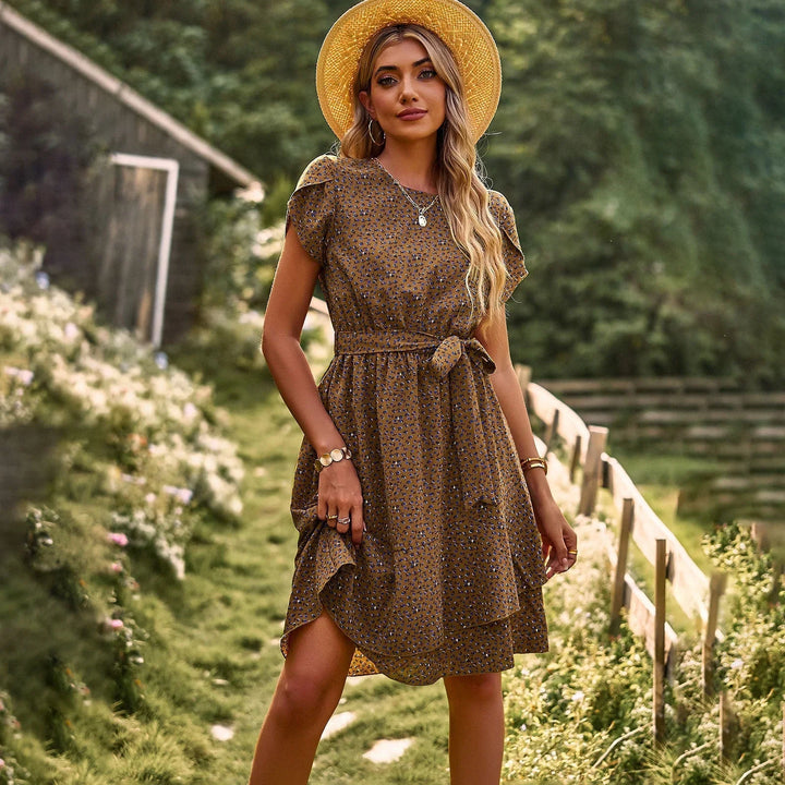Levoire | Robe D'Été Chic Avec Motif Floral Braun