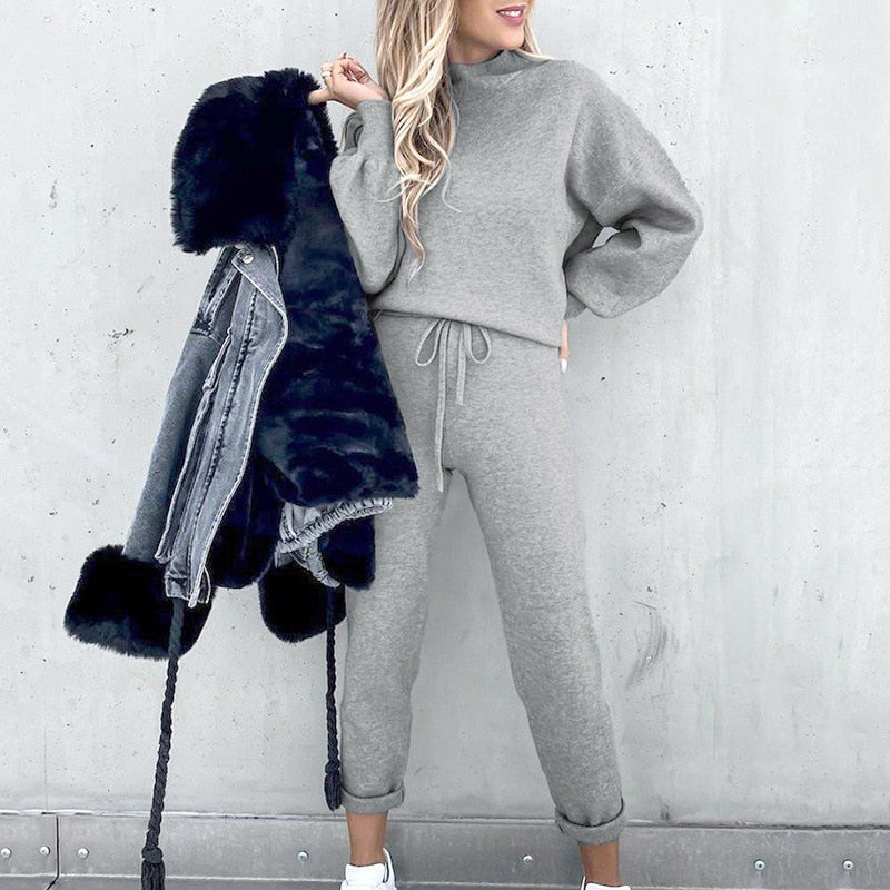 Levoire | Ensemble De Training 2 Pièces Élégant Et Confortable Costume De Maison Pour Femmes Gris