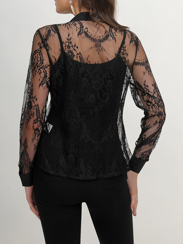 Levoire | Blouse Élégante Avec Dentelle Et Fermeture À Boutons