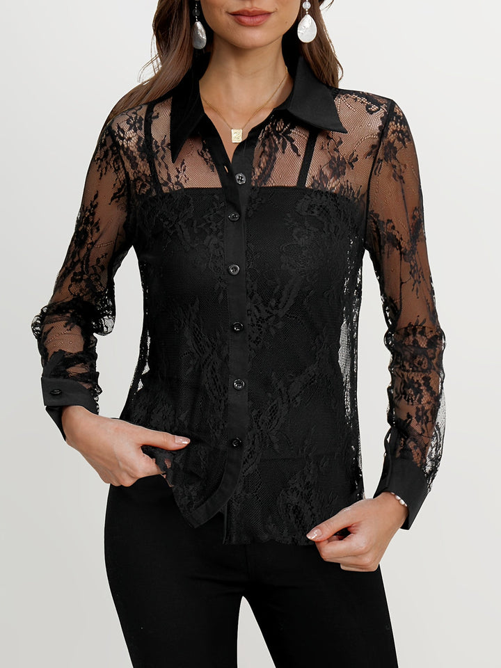 Levoire | Blouse Élégante Avec Dentelle Et Fermeture À Boutons