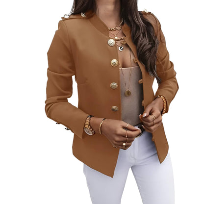 Levoire | Blazer Femme Élégant Boutons Braun