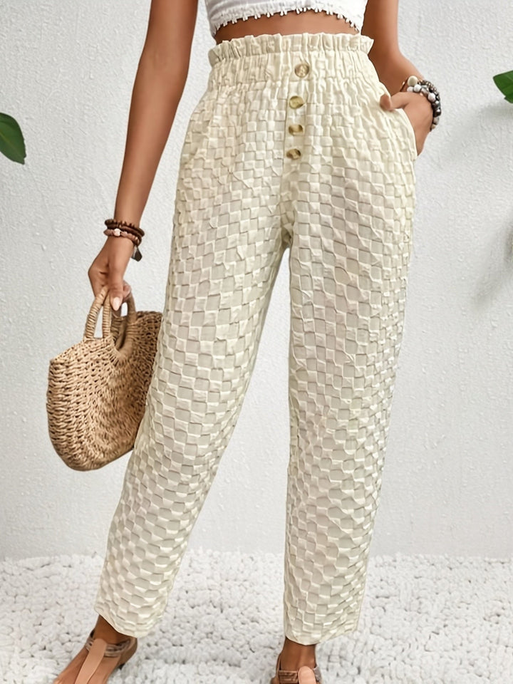 Levoire | Pantalon Élégant Structuré À Taille Haute Abricot