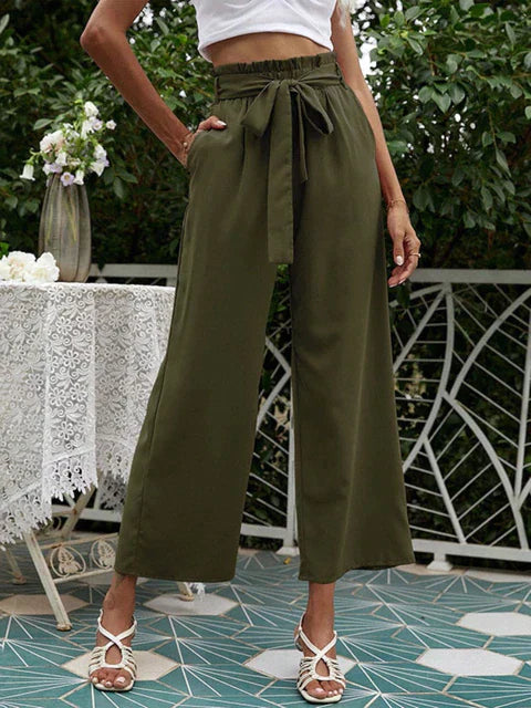 Levoire | Pantalon Plissé À Jambes Larges Vert