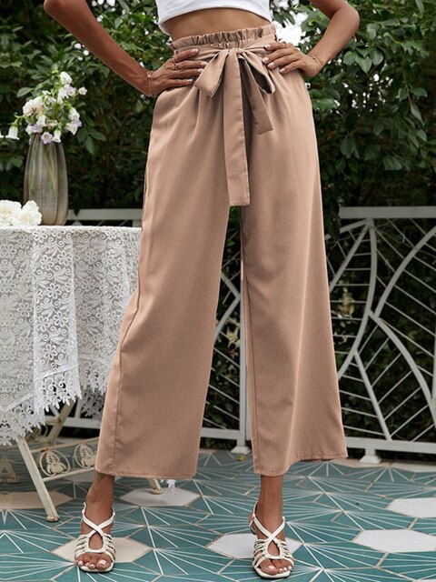 Levoire | Pantalon Plissé À Jambes Larges abricot