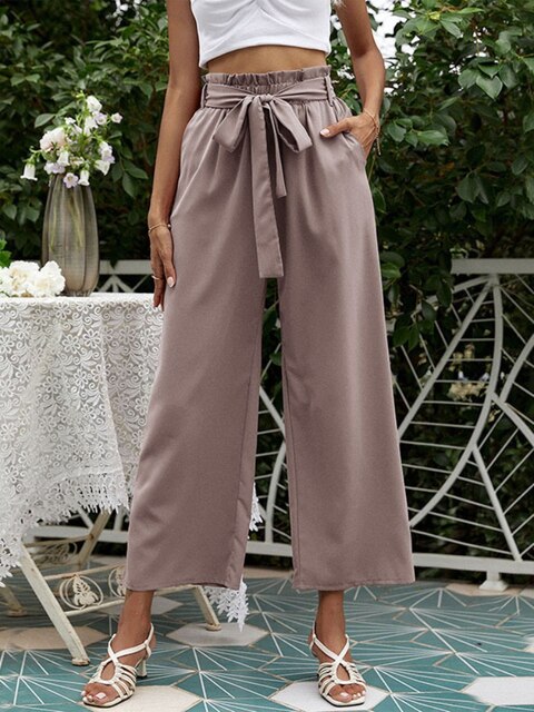 Levoire | Pantalon Plissé À Jambes Larges Rosa-gris