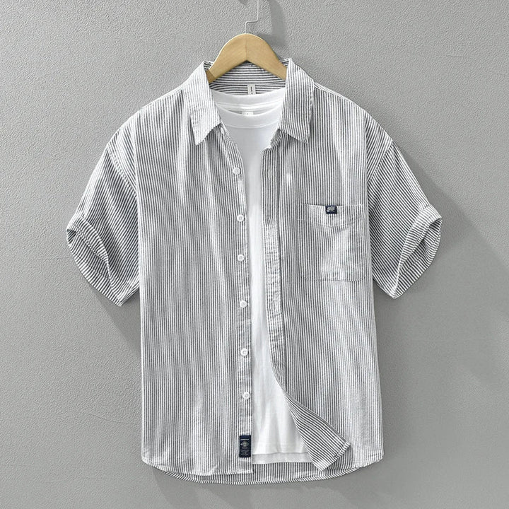 Levoire | Chemise Rayee Decontractee Elegant Hommes Gris
