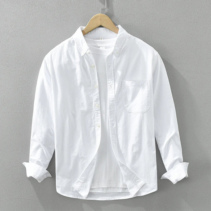 Levoire | Chemise En Coton Elegant Decontracte Hommes Blanc
