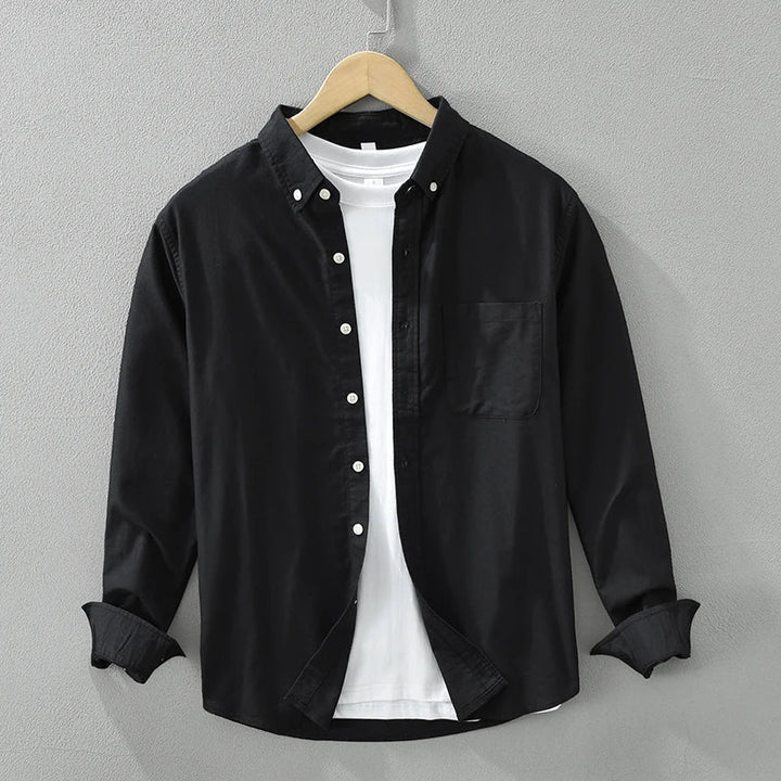 Levoire | Chemise En Coton Elegant Decontracte Hommes Noir
