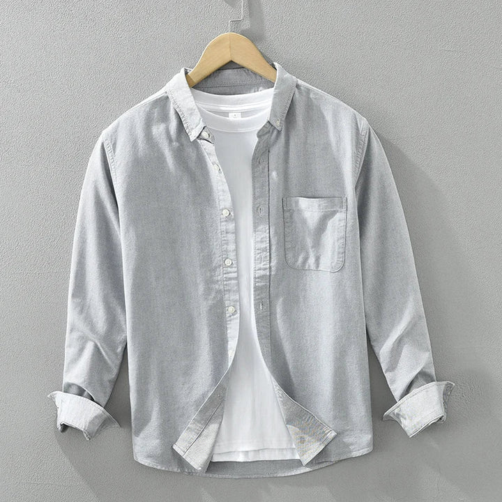Levoire | Chemise En Coton Elegant Decontracte Hommes Gris