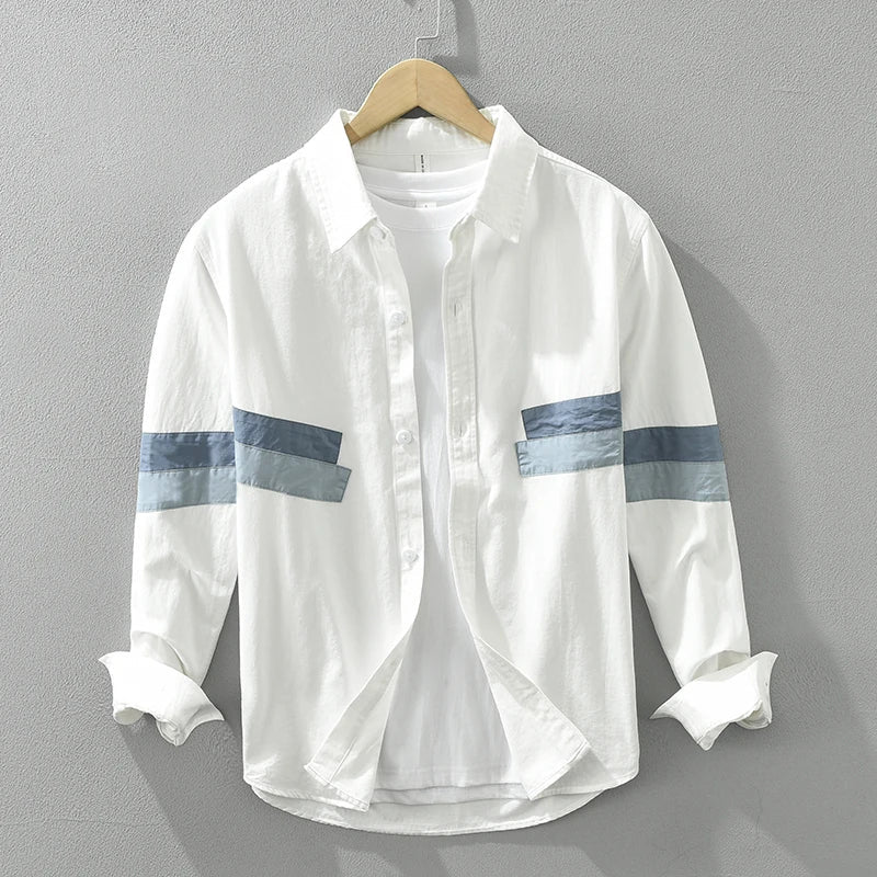 Levoire | Chemise Patchwork Coupe Decontractee Hommes Blanc