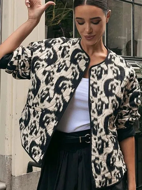 Levoire | Veste Femme Imprimé Floral | Hiver Noir