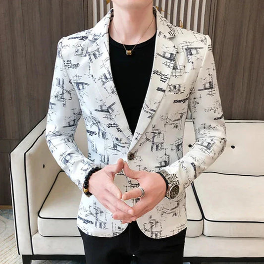 Levoire | Blazer Pour Hommes Décontracté Moderne Imprimé