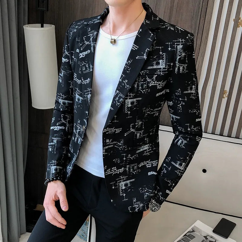 Levoire | Blazer Pour Hommes Décontracté Moderne Imprimé