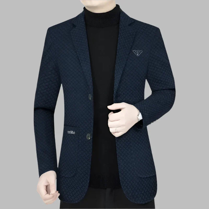 Levoire | Blazer Pour Hommes Moderne Avec Imprimé Abstrait Bleu foncé
