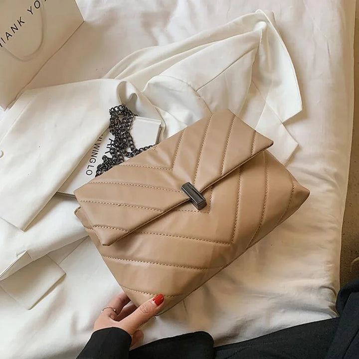 Levoire | Sac À Main Moderne Pour Femmes Avec Bandoulière En Chaîne Khaki 28x21x7CM