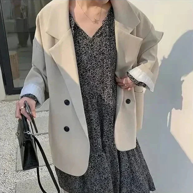 Levoire | Blazer Femme Grande Taille Tendance Et Moderne Crème blanc
