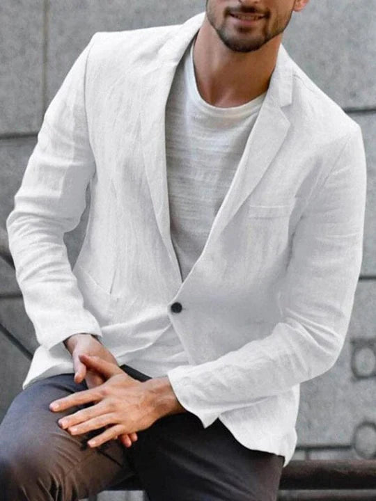 Levoire | Blazer En Lin Pour L'Homme Soucieux Des Tendances Blanc