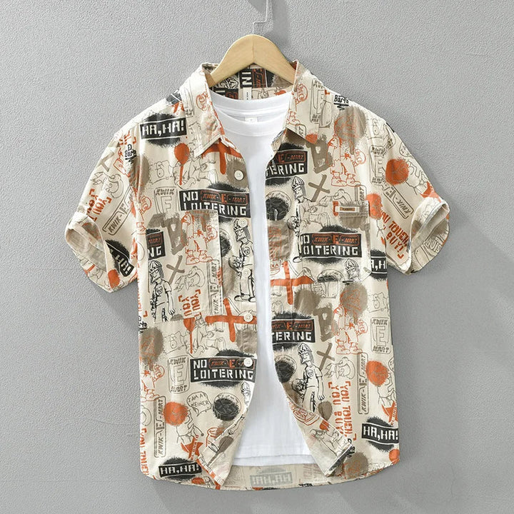 Levoire | Chemise Imprimee Decontractee Hommes Orange