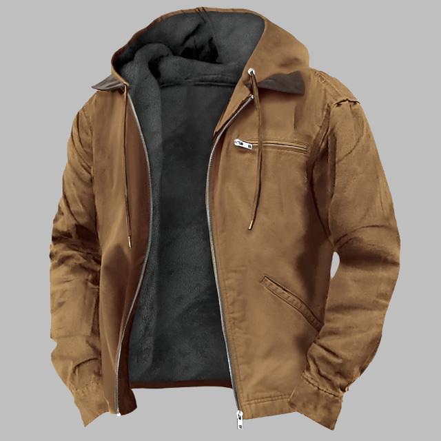 Levoire | Veste De Transition En Coton Premium Avec Polaire Et Capuche Braun
