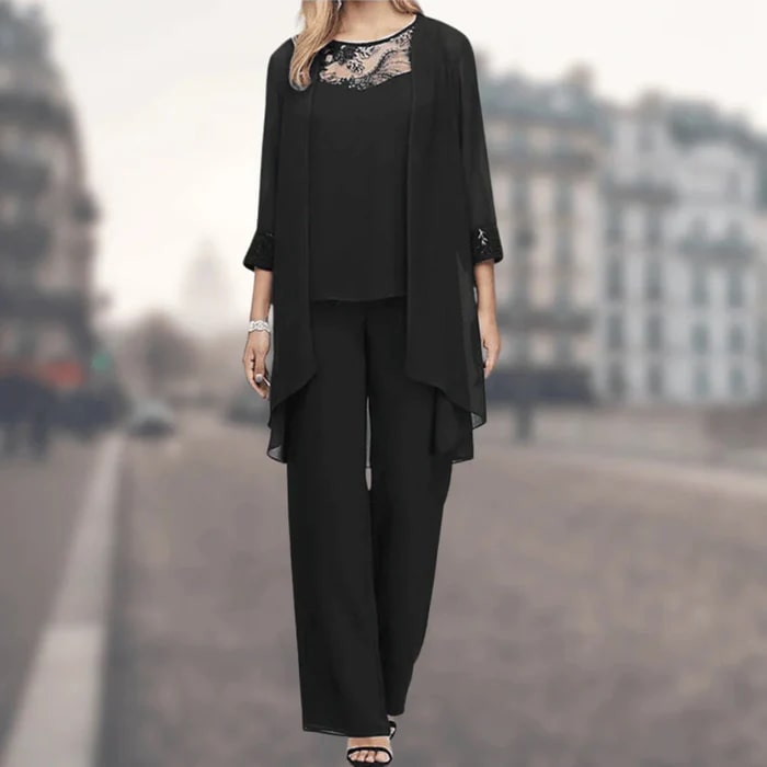 Levoire | Ensemble Élégant Trois Pièces Pour Femmes Noir