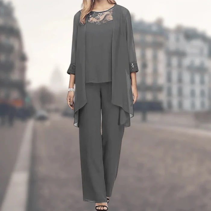 Levoire | Ensemble Élégant Trois Pièces Pour Femmes Gris