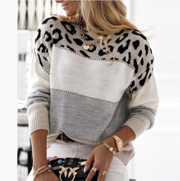 Levoire | Pull Pour Femmes Léopard Gris
