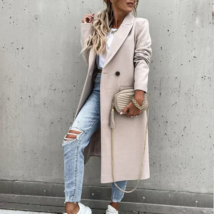 Levoire | Manteau En Tweed Écossais Luxueux Beige